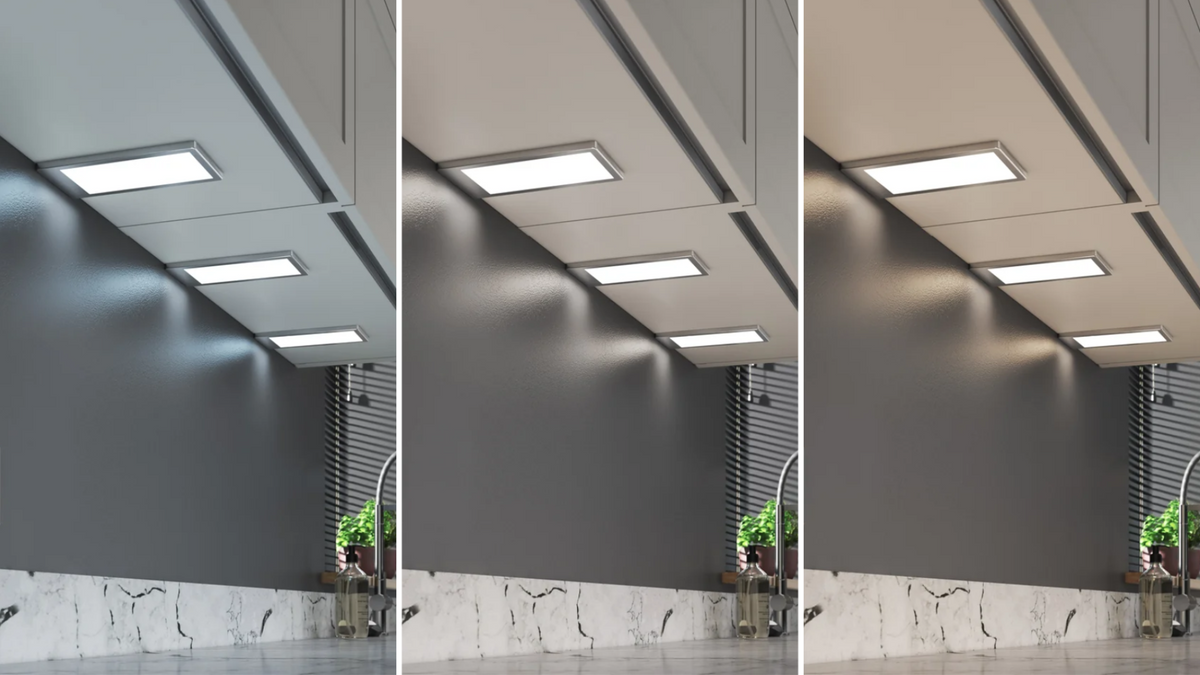 TrioTone spotlights in warm, natural and cool white colour temperatures