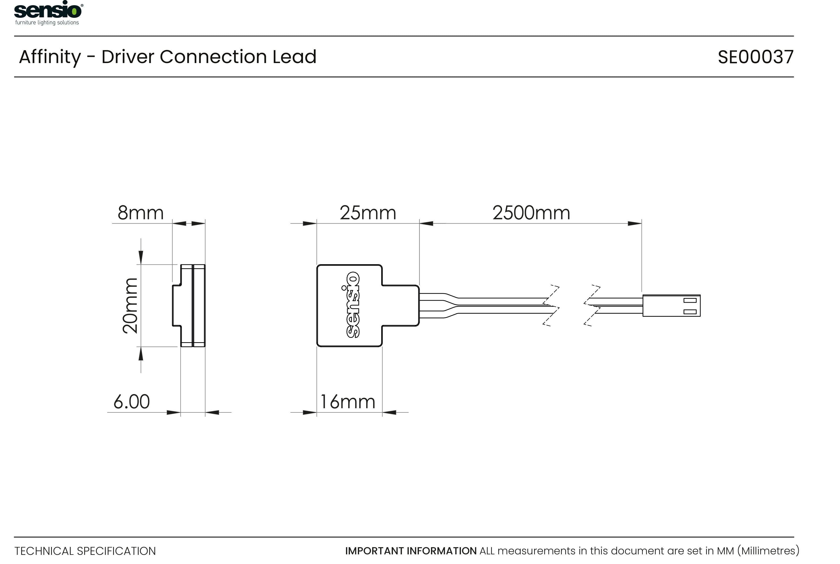 Affinity - 2500mm Driver Connection Lead