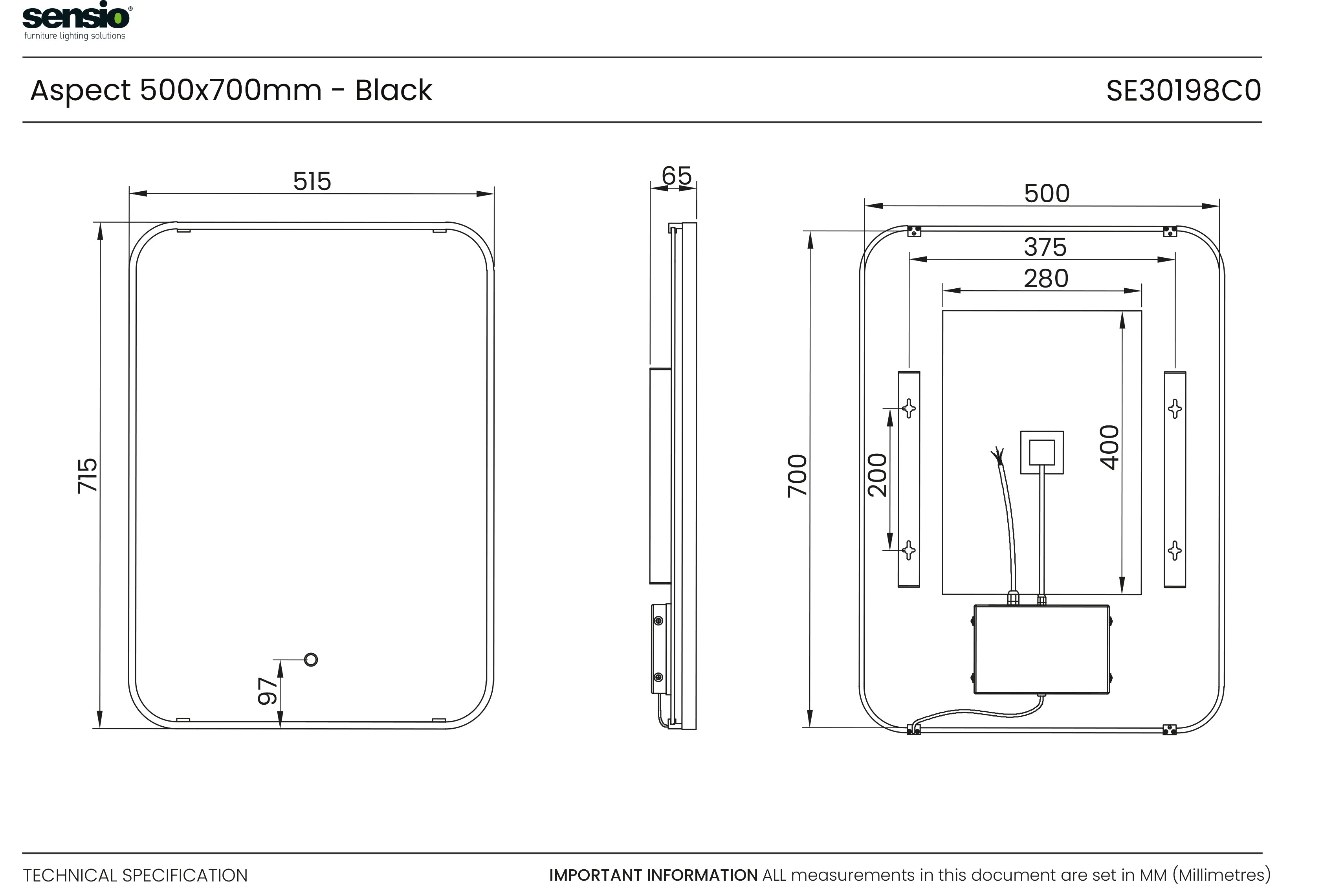 #Finish_Black #Size_500mm x 700mm