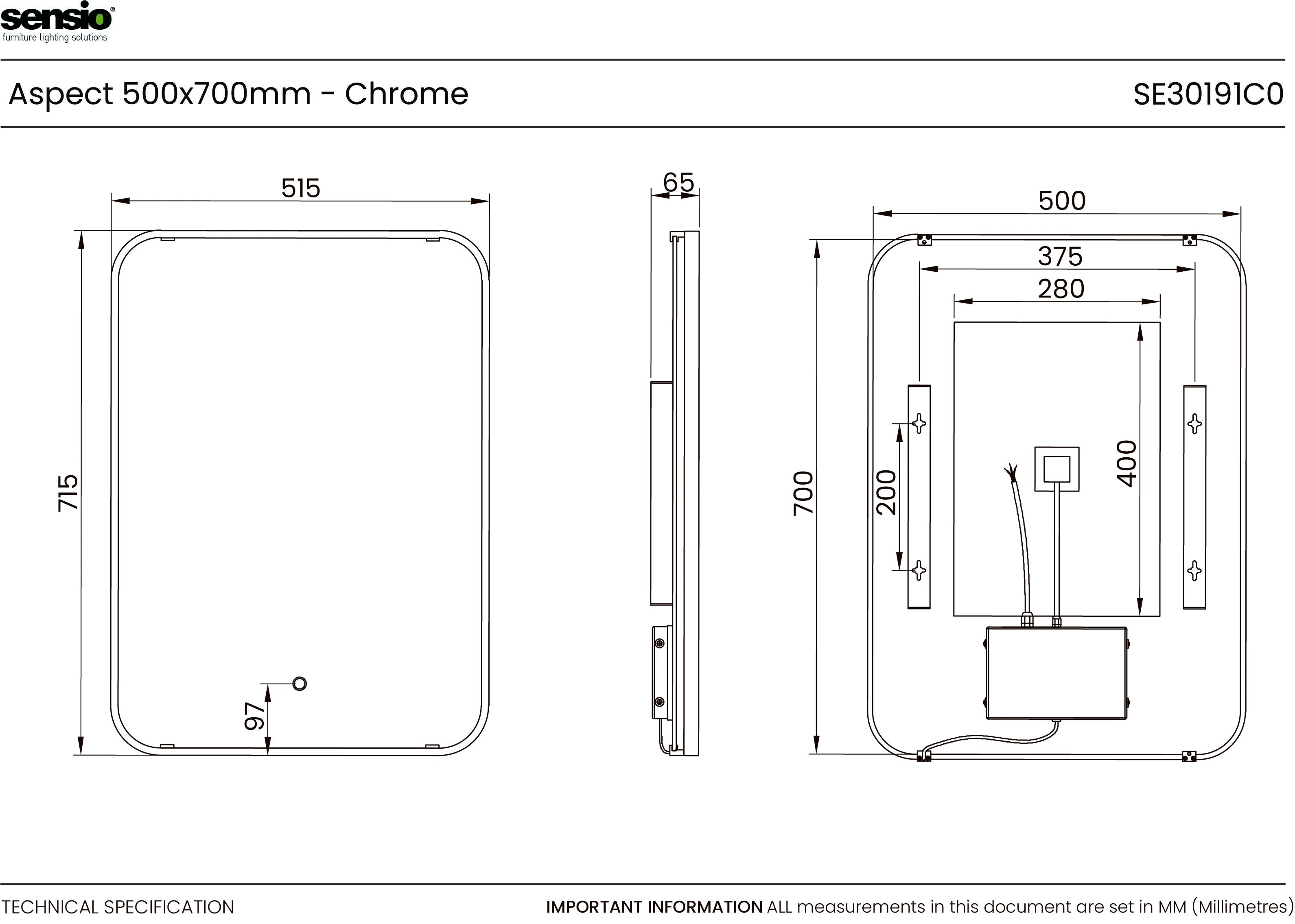 #Finish_Chrome #Size_500mm x 700mm