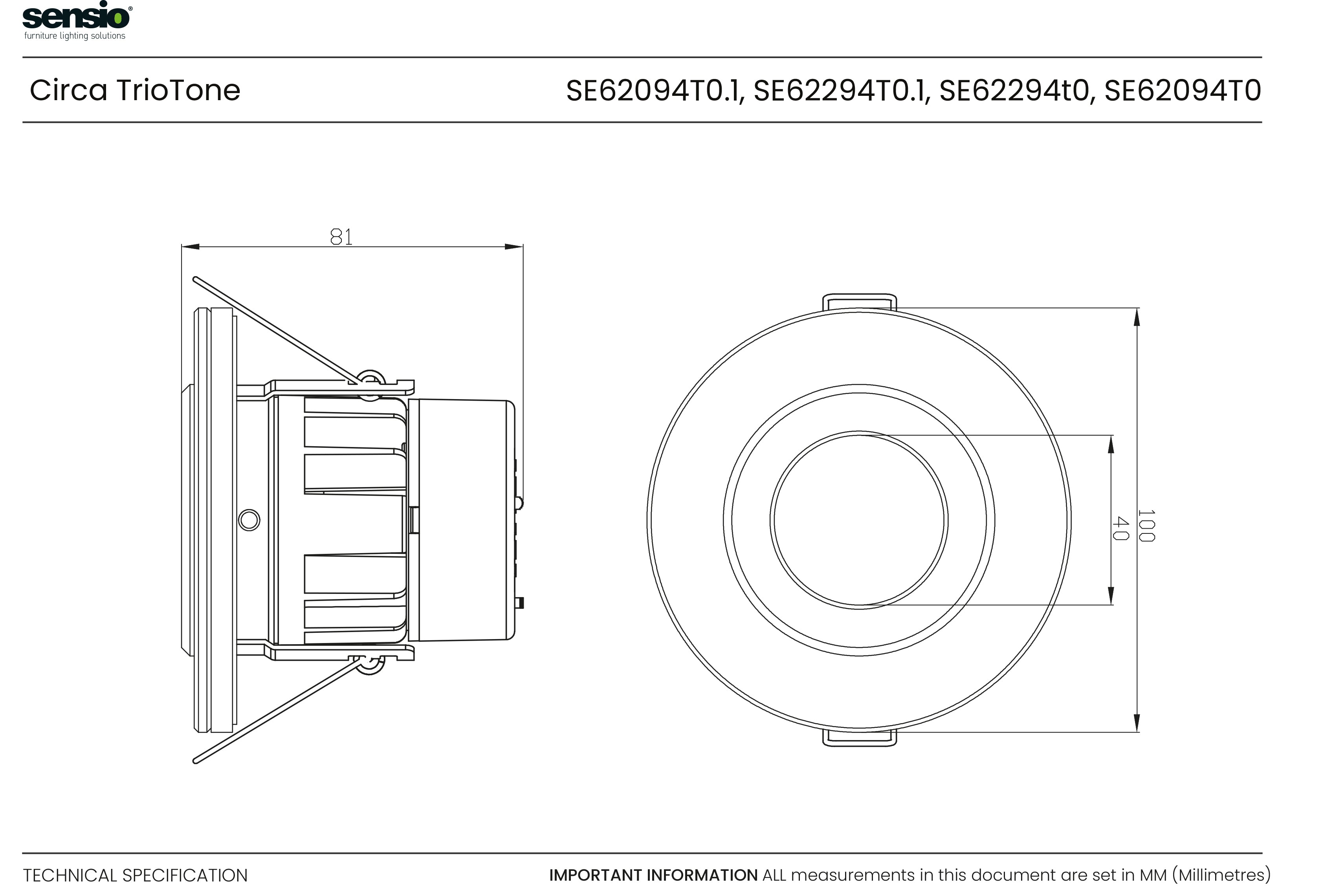 Circa TrioTone® Dual Power Glass Bezel Downlight