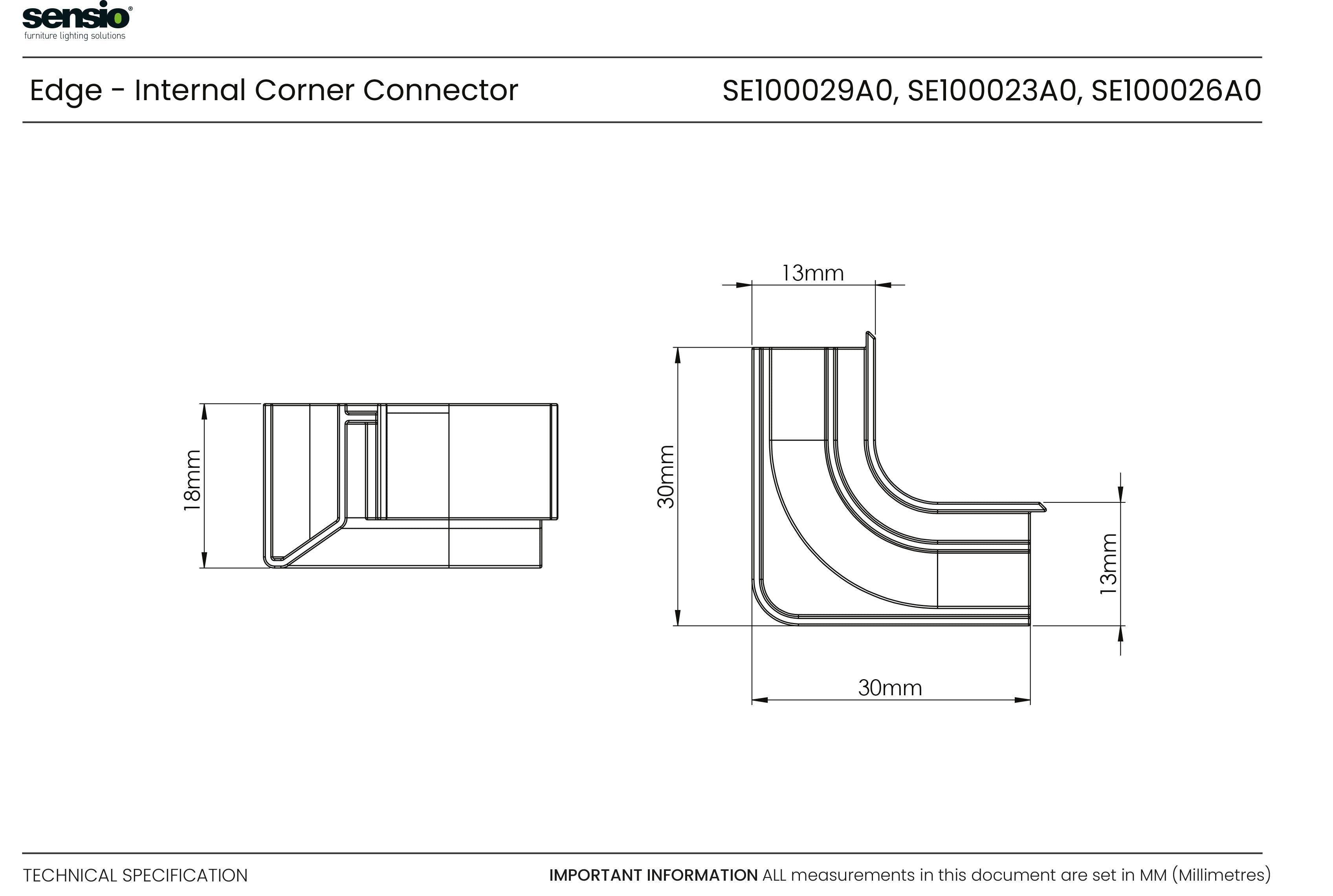Edge™ - Internal Corner Connector