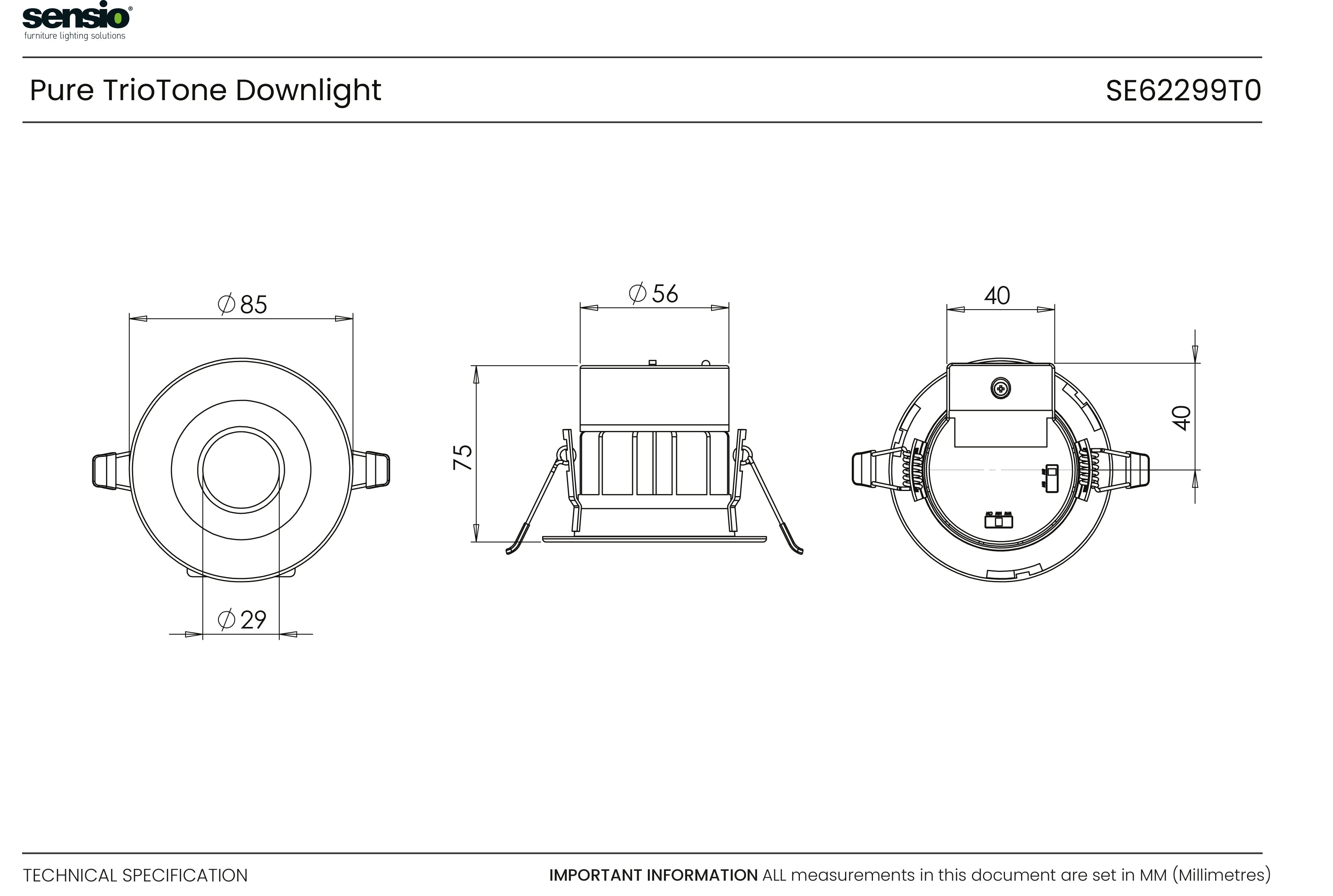 Pure TrioTone® Dual Power IP65 Downlight