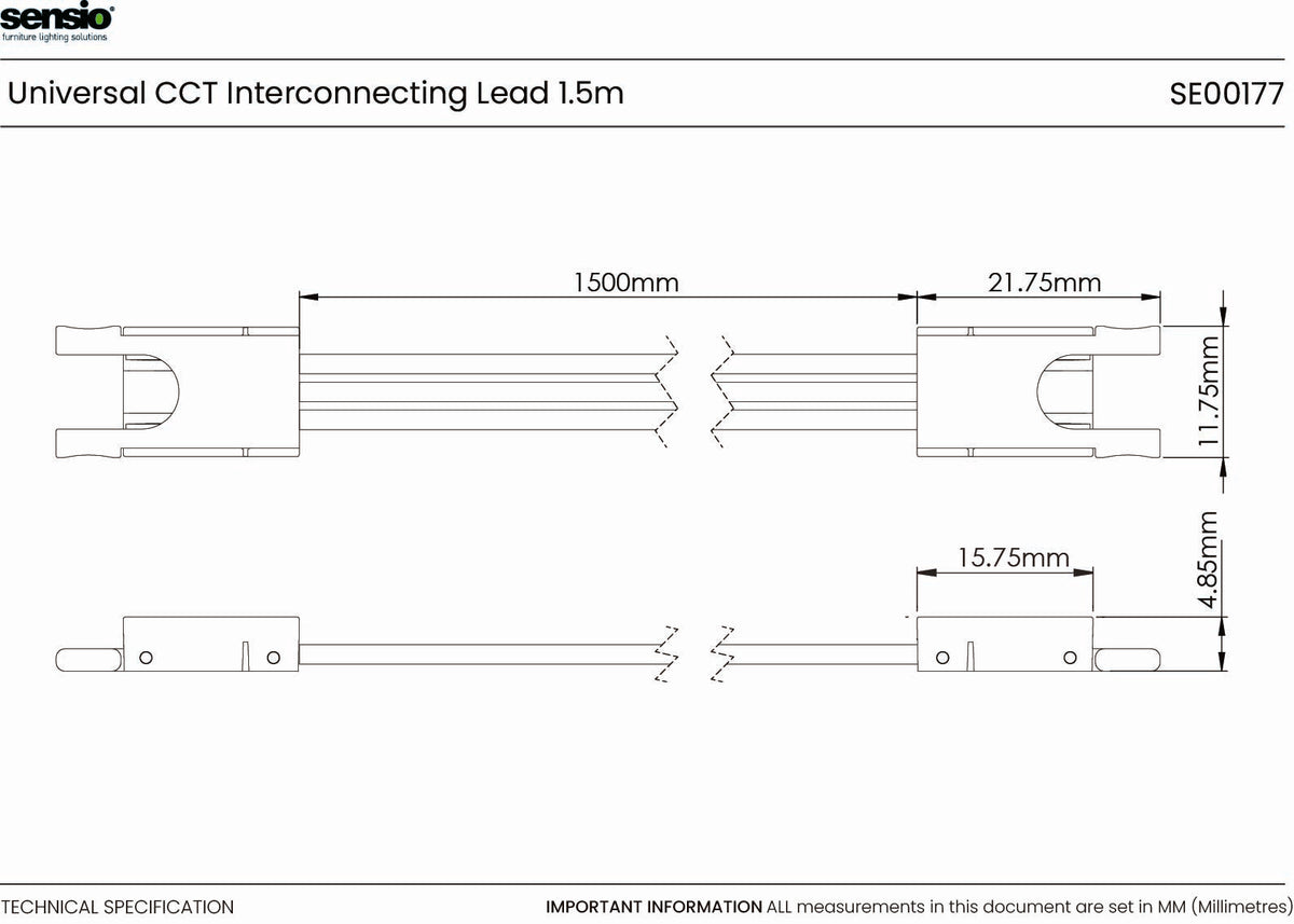 Universal 1500mm Interconnecting Lead (4-pin)