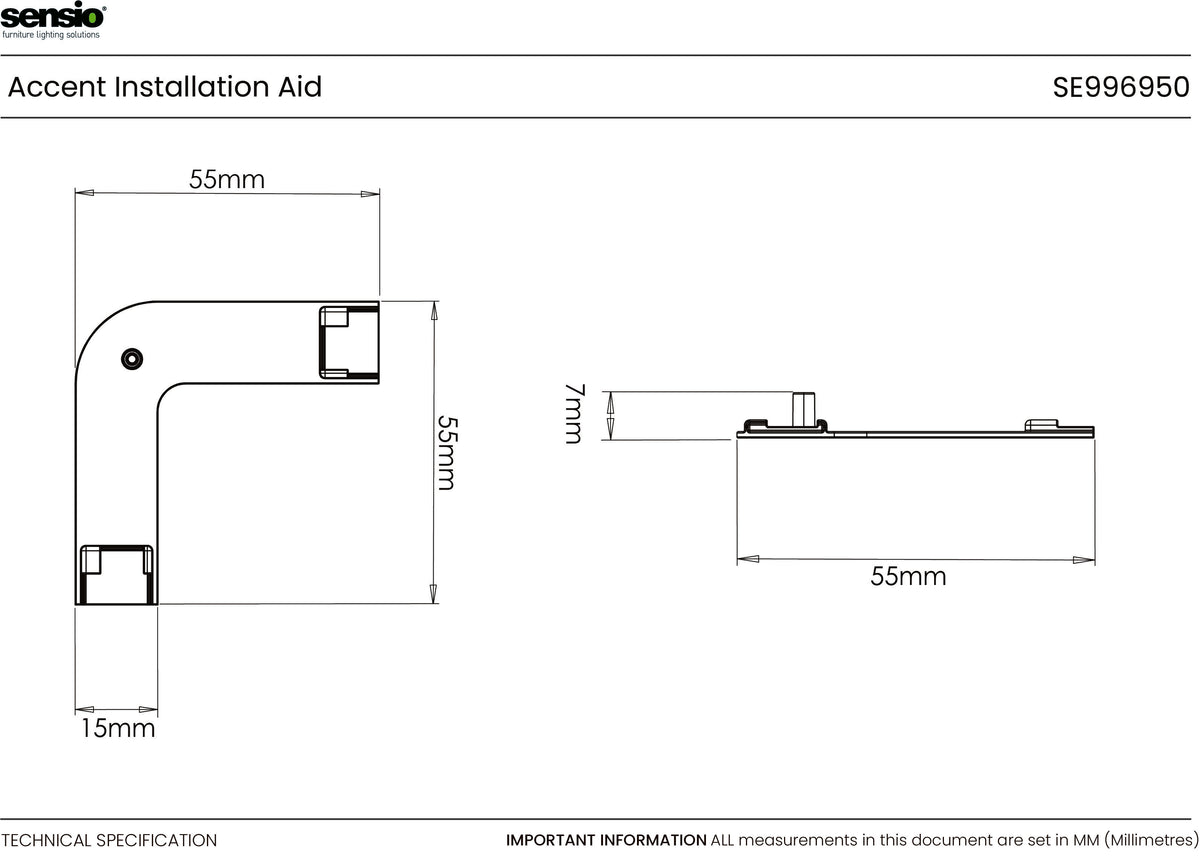 Technical drawing for Accent™ Installation Aid