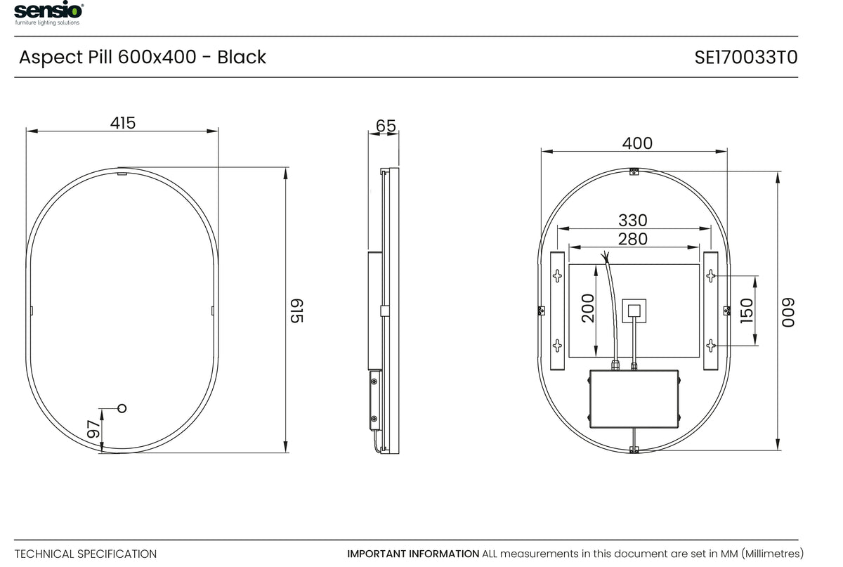 Technical drawing for Aspect Pill TrioTone®