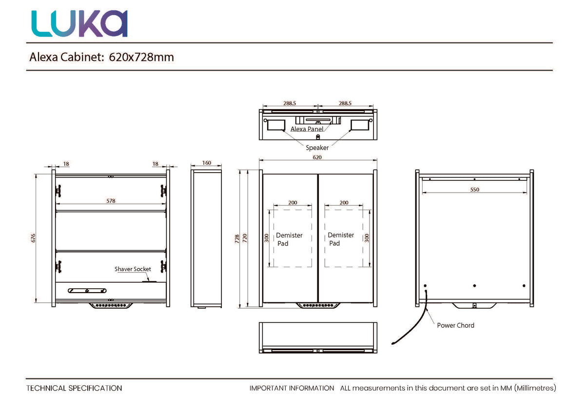 Technical drawing for Luka Cabinet