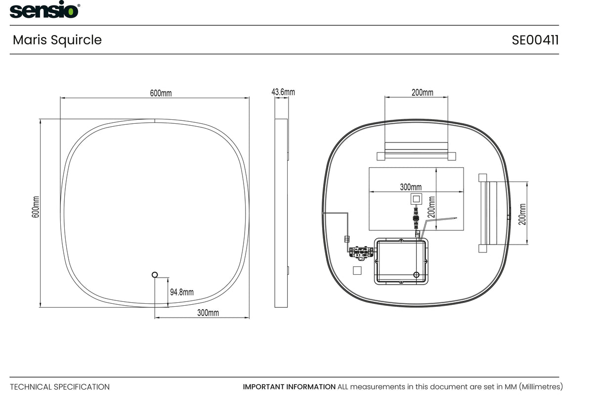 Technical drawing for Maris Soft Square