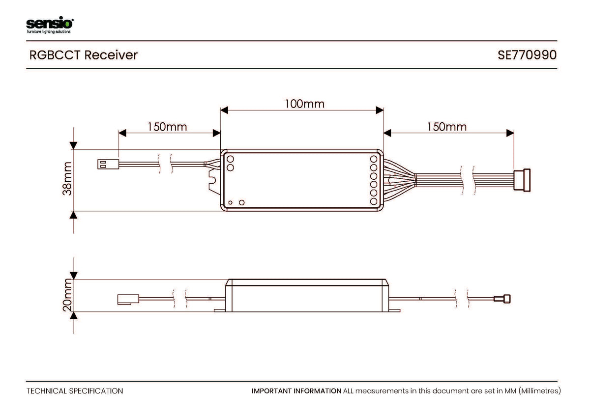 Technical drawing for RGBCCT Receiver