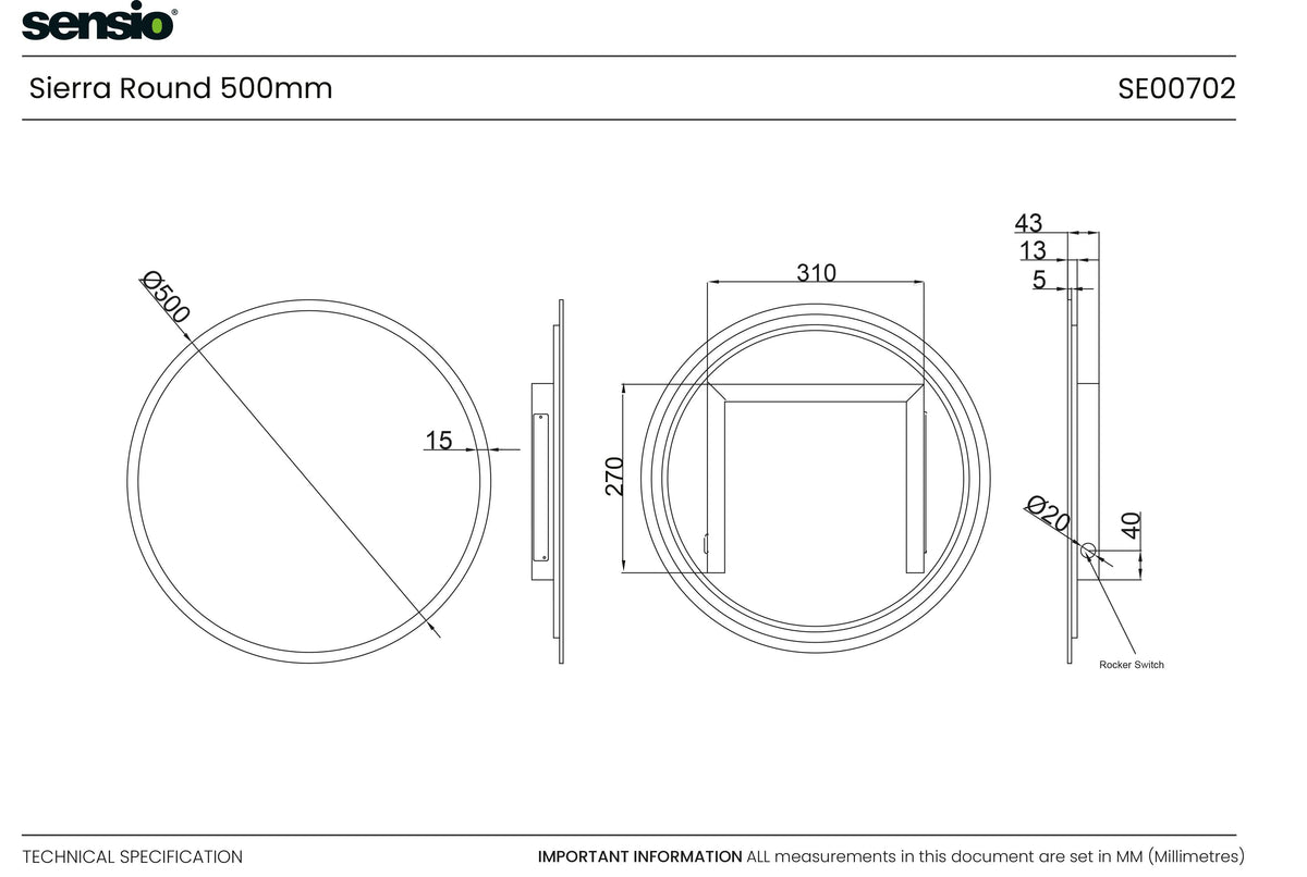 Technical drawing for Sierra Round