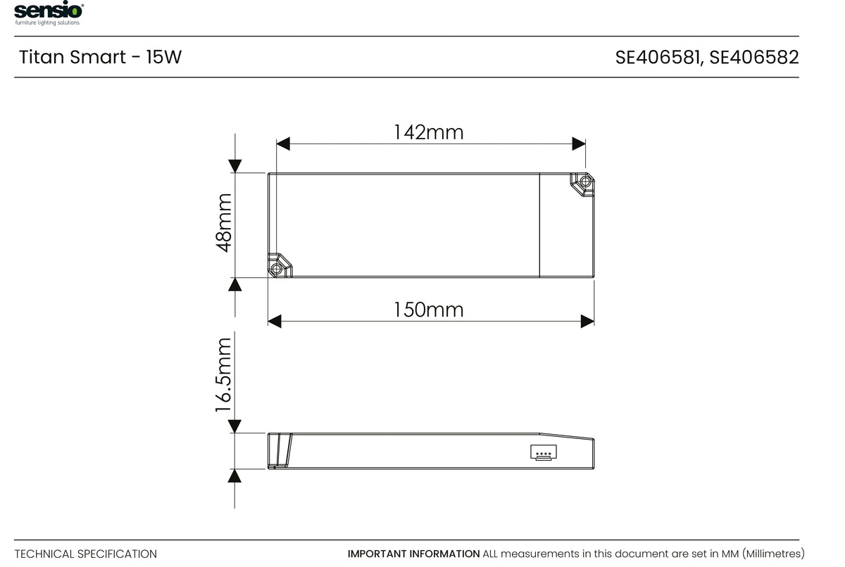 Technical drawing for Titan™ Smart Kinetic Driver (2-pin distribution ports)