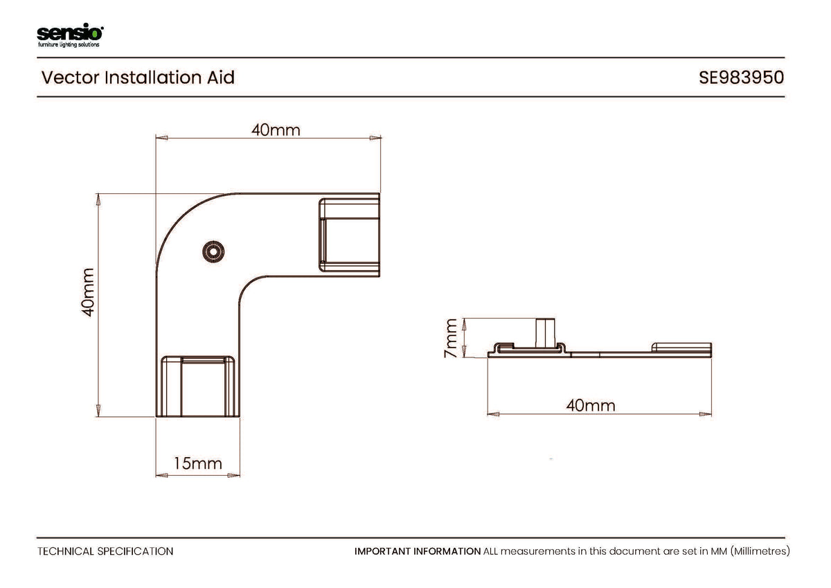 Technical drawing for Vector™ Installation Aid