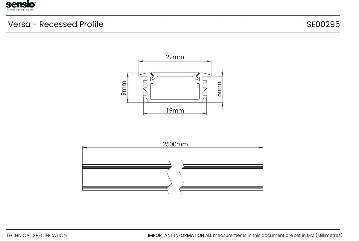 Technical drawing for Versa™ Recessed